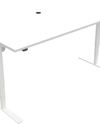 To-bens Hæve-sænkebord Skrivebord Zennord Comfortzone Firkantet 180x80 Cm 65 125 Cm Hvid Melamin