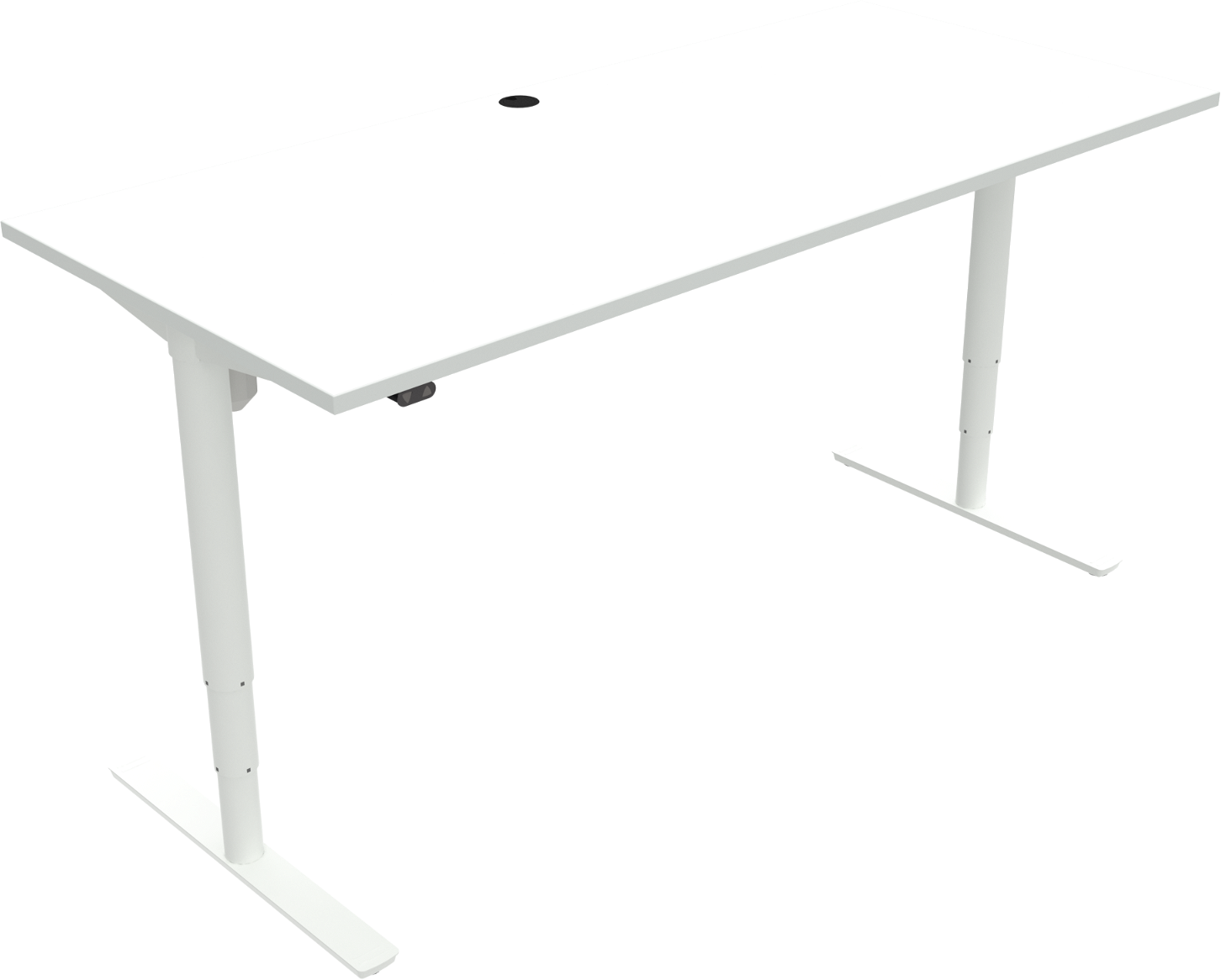 To-bens Hæve-sænkebord Skrivebord Zennord Comfortzone Firkantet 180x80 Cm 65 125 Cm Hvid Melamin