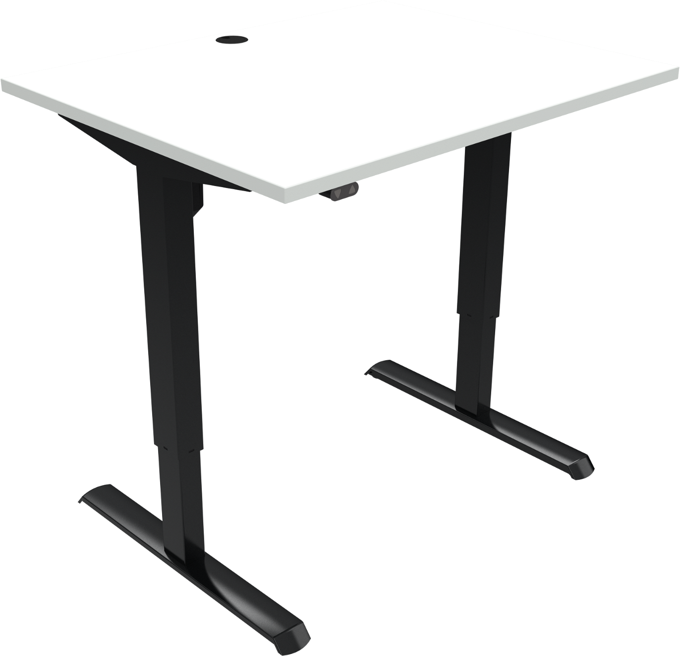 To-bens Hæve-sænkebord Zennord Adaptdesk   Højdejusterbart 68-118 Cm  100x80 Cm  Hvid Sort