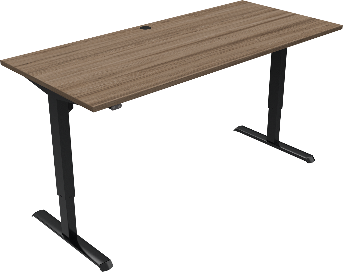 To-bens Hæve-sænkebord Zennord Adaptdesk Valnødoverflade Sort Stel 180   80 Cm