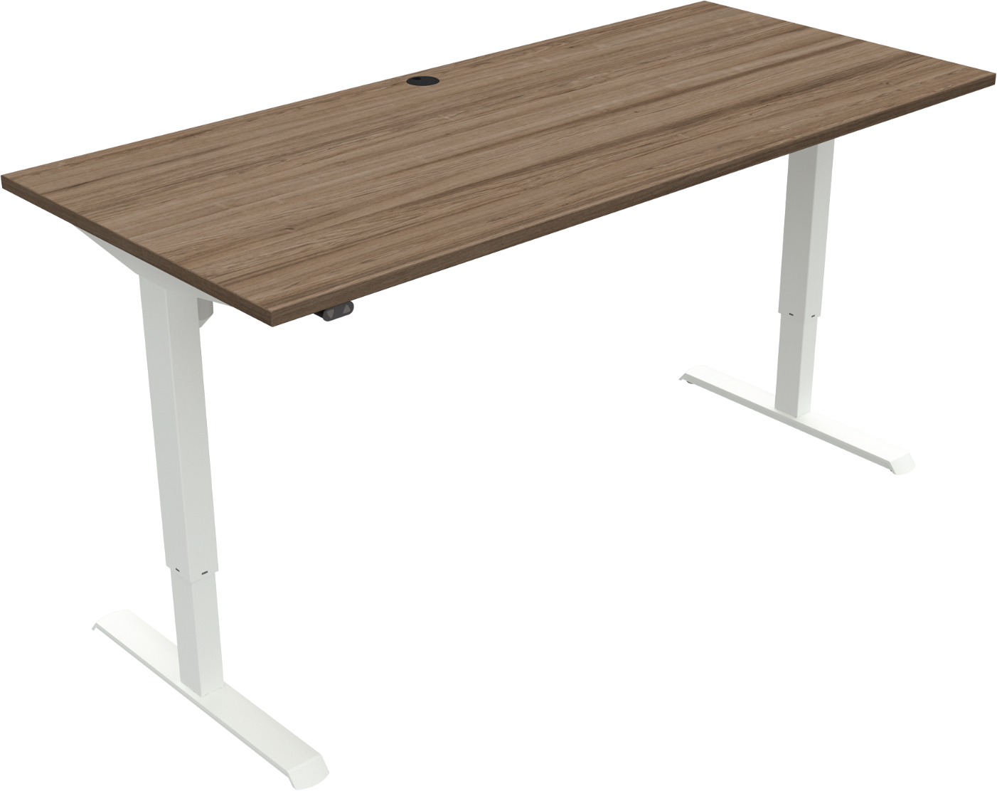 To-bens Hæve-sænkebord Zennord Adaptdesk 180x80 Cm Valnød Hvid