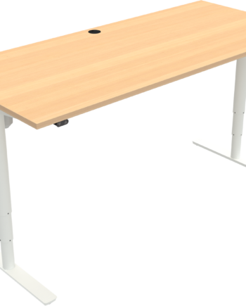 To-bens Højdejusterbart Hæve- Sænkebord Zennord Comfortzone 180x80 Cm Bøg Melamin Natur Hvid