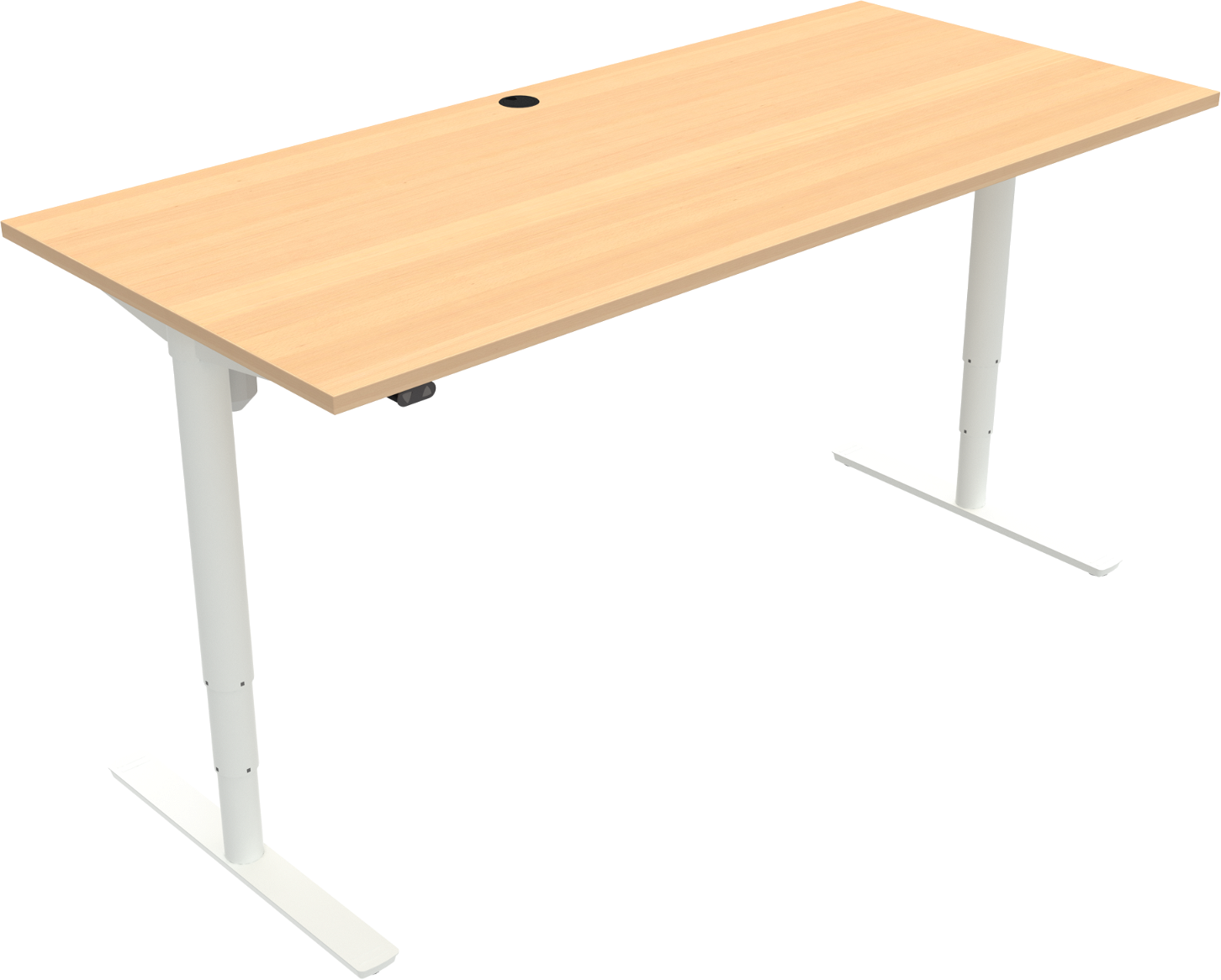 To-bens Højdejusterbart Hæve- Sænkebord Zennord Comfortzone 180x80 Cm Bøg Melamin Natur Hvid
