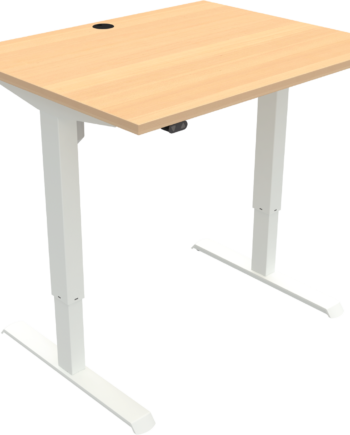 To-bens Højdejusterbart Skrivebord Zennord Adaptdesk Firkantet Natur Hvid Bøg 118x80x100 Cm