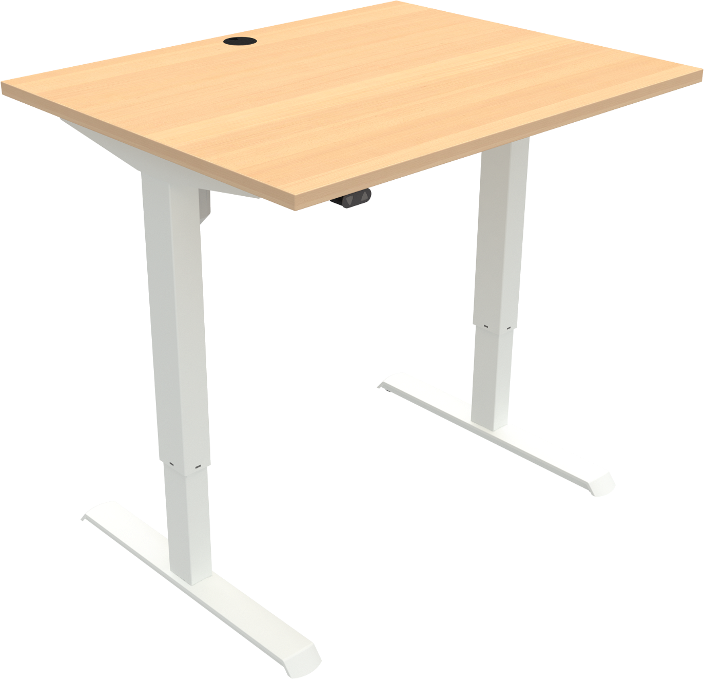 To-bens Højdejusterbart Skrivebord Zennord Adaptdesk Firkantet Natur Hvid Bøg 118x80x100 Cm