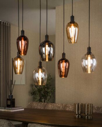 Toro Loftlampe Med Fire Forskellige Farver Glaskupler Levering Uden Pære