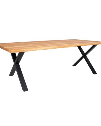Toulon Spisebord Spisebord Med Bølget Kant  Egetræ  Natur  Forberedt Til Tillægsplader 95x240x75 Cm