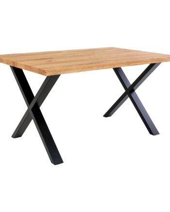 Toulon Spisebord Spisebord Med Bølget Kant  Egetræ  Natur  Forberedt Til Tillægsplader 95x140x75 Cm