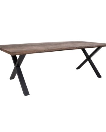 Toulon Spisebord Spisebord Med Bølget Kant  Egetræ  Smoked  Forberedt Til Tillægsplader 95x240x75 Cm