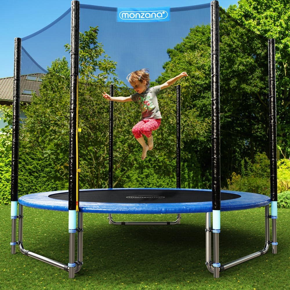 Trampolin   183 Cm Komplet Sæt Inkl  Sikkerhedsnet Kantbetræk Og Tilbehør