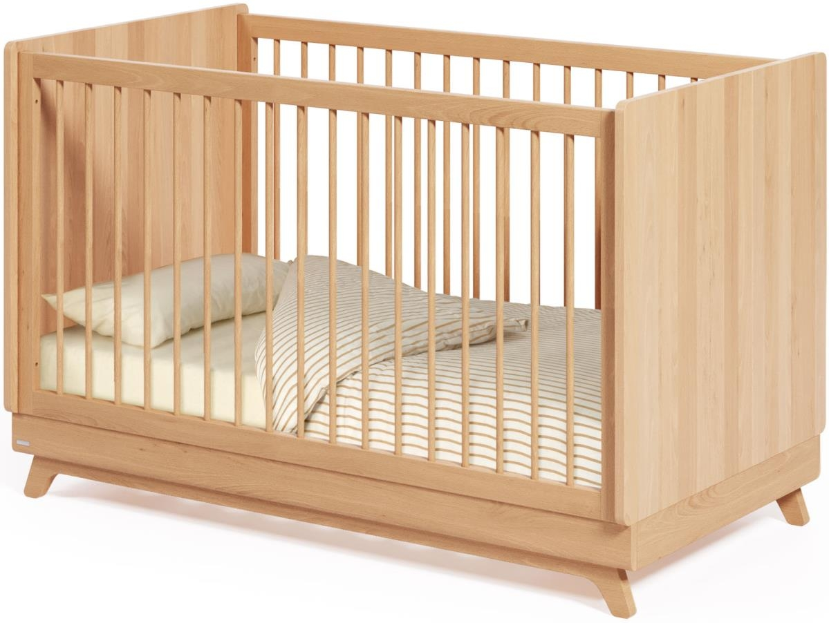 Tremmeseng Kave Home Maralis Barneseng   Massiv Ask Natur Med Lamelbund Justerbar Nordisk Design