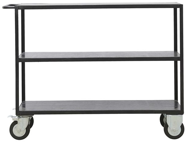 Trolley Rullebord Serveringsvogn House Doctor Essence   Hylder Sort Krydsfinér   Jern 98x40x130 Cm