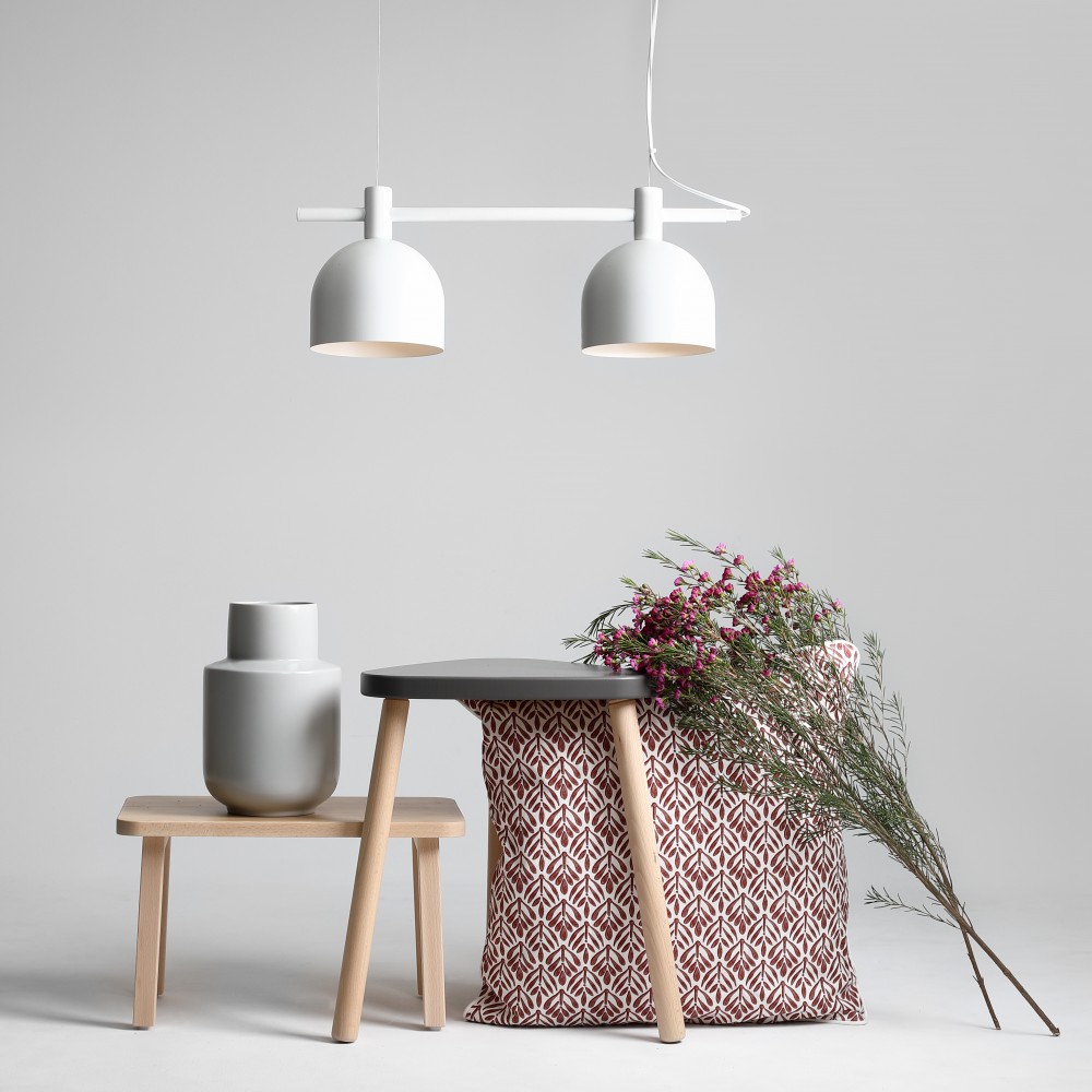 Tudor Loftlampe Hvid Metal Med To Skærme