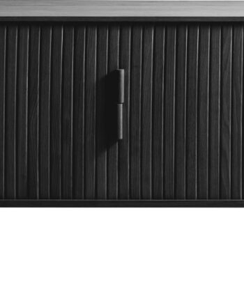 Tv-bord Nordique Design Cavo   Sort Egetræ Og Mdf 160 Cm Med Justerbare Hylder