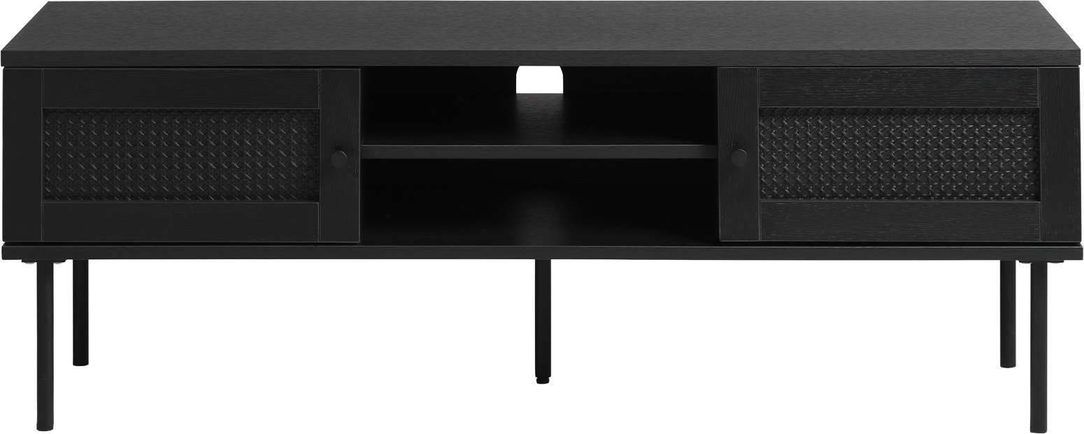 Tv-bord Nordique Design Pensacola Sort 120x40x43 Cm Tv-møbel   Rattan Og Metal