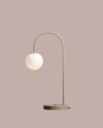 Twiggy Bordlampe   Beige Metal Og Hvidt Glas