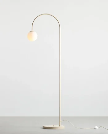 Twiggy Gulvlampe   Cremefarvet Metal Og Hvidt Glas