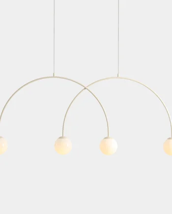 Twiggy Loftlampe   Cremefarvet Metal Og   Hvide Glaskupler  Bredde 130 Cm