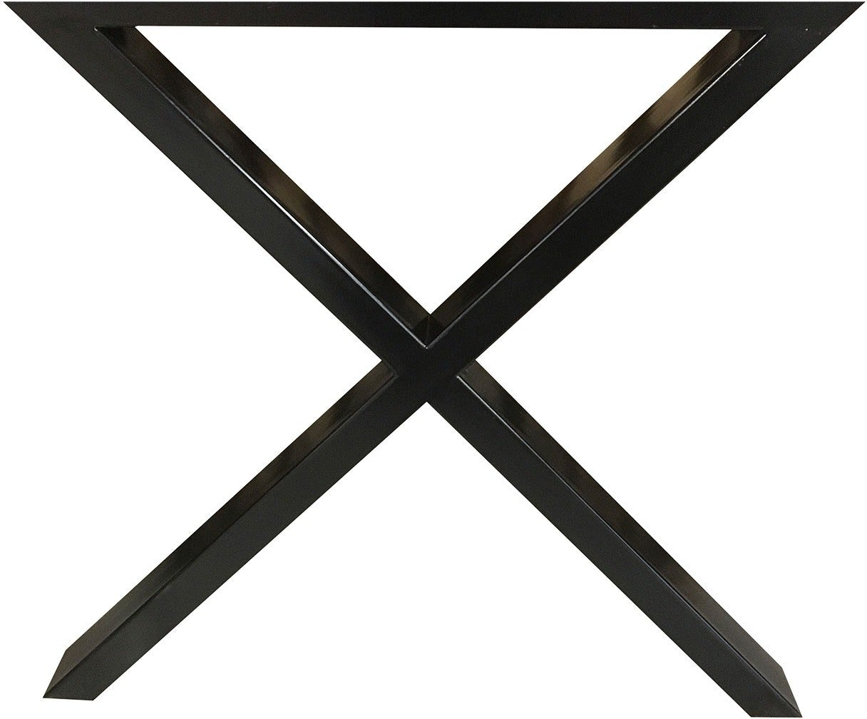Udendørs Bordstel House Of Sander Gx Sort Galvaniseret Metal Til Havebord Robust Krydset Ramme 70 70 15 Cm