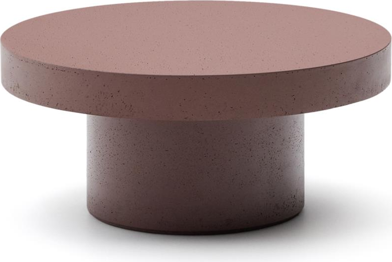 Udendørs Cementbord Kave Home Aiguablava Kaffebord ø66   H30 Cm Bordeaux