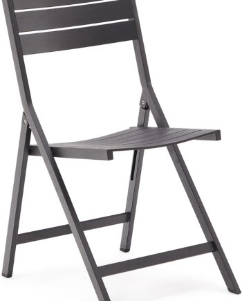 Udendørs Foldbar Klapstol Kave Home Torreta Grafit Aluminium Med Fodstøtte Uv-modstandsdygtig
