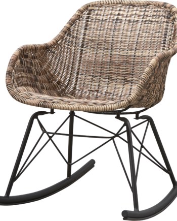 Udendørs Gyngestol Woood Collection Minka Natur   Vejrbestandig Kunstig Rattan Og Metal