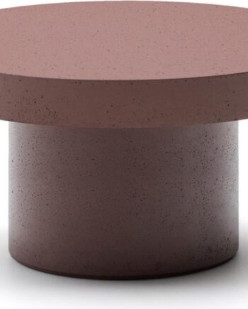 Udendørs Kaffebord Kave Home Aiguablava ø90 Cm Bordeaux Cementfiber Rustik