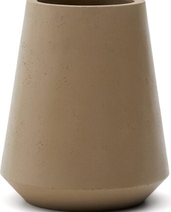 Udendørs Krukke Kave Home Calun ø50   H60 Cm Beige Cement Glasfiber