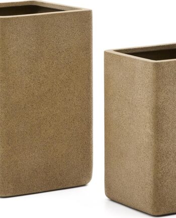 Udendørs Krukkesæt Kave Home Minoa Sand   Stk Polystone 44ã 44ã 70 Cm