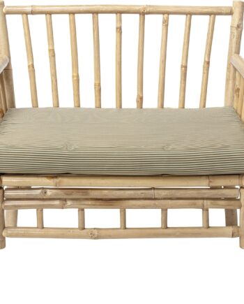 Udendørs Loungestol Havestol Bloomingville Sole   Bambus Med Sandfarvet Polyesterpude H75   B77   L80 Cm