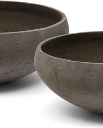 Udendørs Plantekrukkesæt Kave Home Nura Sæt Med   Terracotta Cementfiber ø55   Cm 70