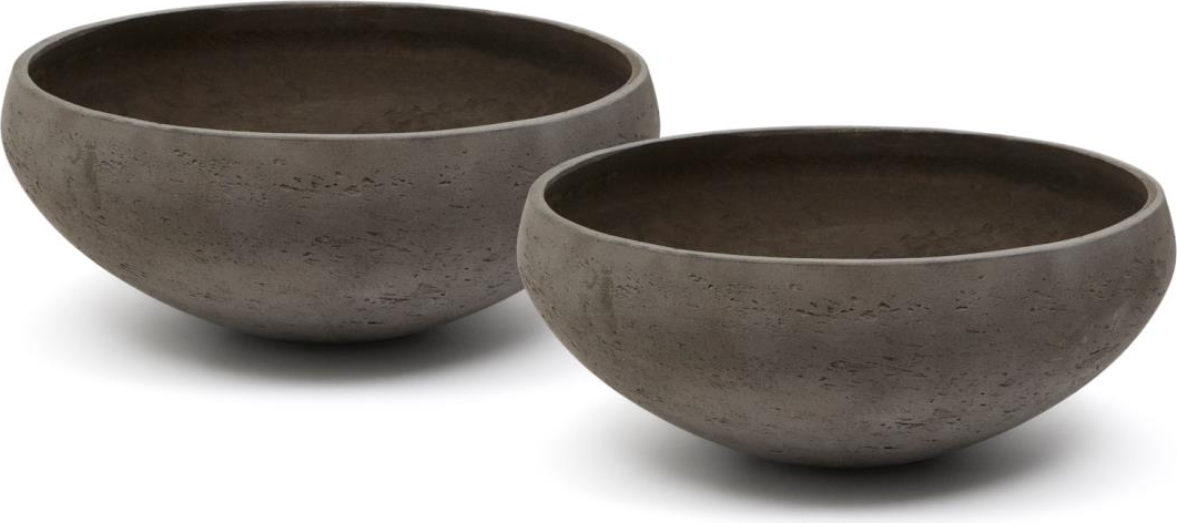 Udendørs Plantekrukkesæt Kave Home Nura Sæt Med Terracotta Cementfiber ø55 Cm 70
