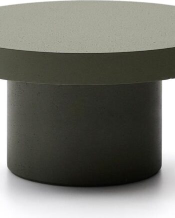 Udendørs Rundt Sofabord Kaffebord Kave Home Aiguablava ø90 Cm Mørkegrøn Cementfiber