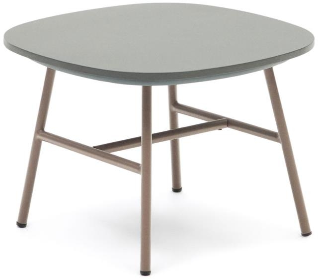 Udendørs Sidebord Kave Home Bramant Lilla   Cementfiber Og Stål 60x60x43 Cm