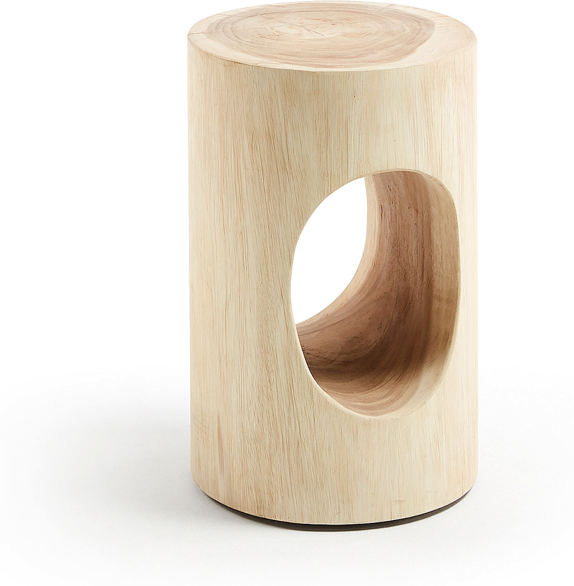 Udendørs Sidebord Kave Home Halcot Massivt Mungur Træ 46x30x30 Cm Natur