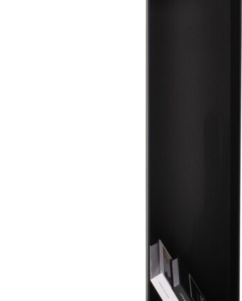 Udendørs Sidebord Sofabord Spinder Design Slide  -formet Sort Stål H68xb30xd40 Cm Med Hylde