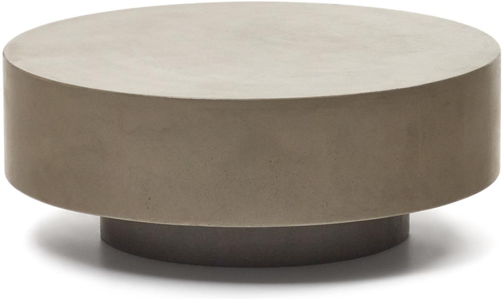 Udendørs Sofabord Kaffebord Kave Home Garbet Cement Grå 80   80   30 Cm