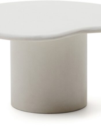 Udendørs Sofabord Kave Home Macarella Hvid Fibercement 77x83x41 Cm