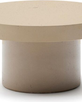 Udendørs Sofabord Og Kaffebord Kave Home Aiguablava ø90 Cm Cementfiber Beige