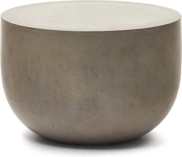 Udendørs Sofabord   Sidebord Kave Home Garbet Grå Cement ø60 H40 Cm