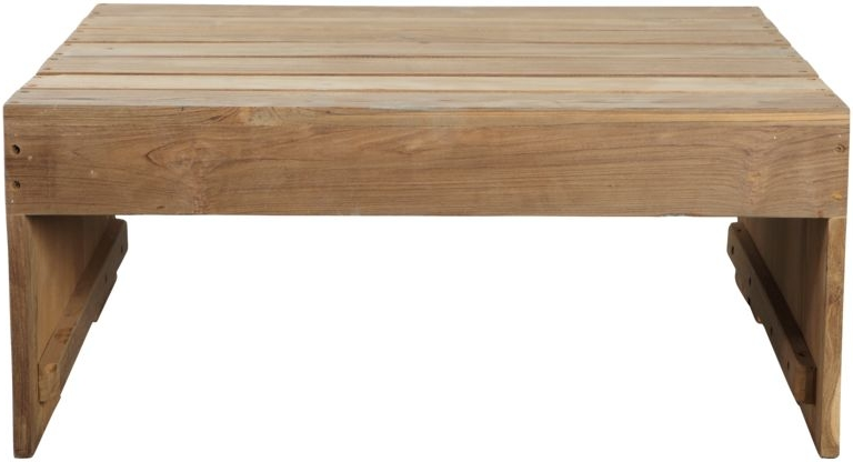Udendørs Sofabord Terrassebord House Doctor Woodie Teak Natur 82x70x35 Cm
