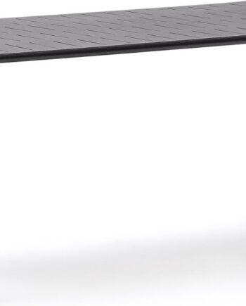 Udendørs Spisebord Kave Home Brai 180x90 Cm Galvaniseret Stål Mørkegrå