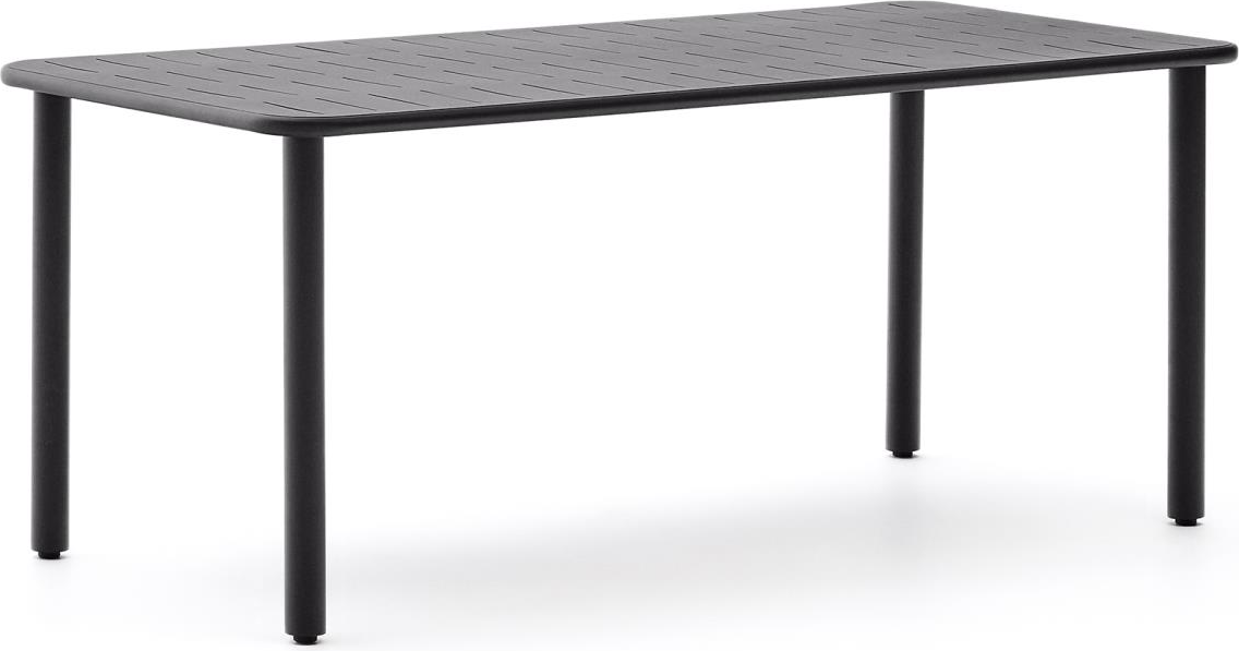 Udendørs Spisebord Kave Home Brai 180x90 Cm Galvaniseret Stål Mørkegrå