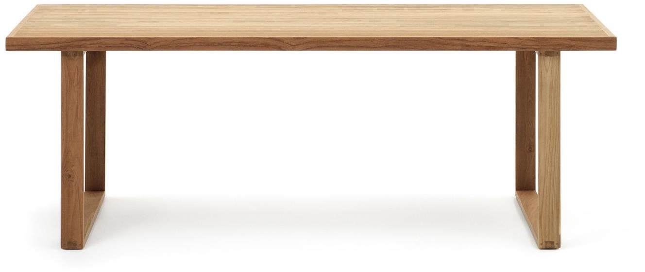 Udendørs Spisebord Kave Home Canadell   Massivt Genanvendt Teak Natur 220   100   77 Cm
