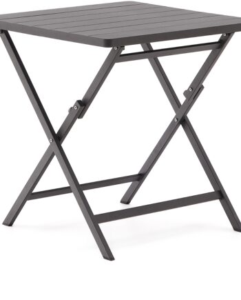 Udendørs Spisebord Klapbord Kave Home Torreta Aluminium Grafit Foldbart 70x70 Cm Til   Personer