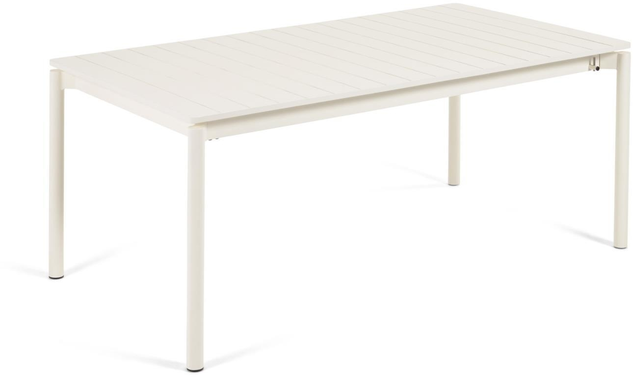 Udendørs Spisebord Og Havebord Med Udtræk Kave Home Zaltana L240-300 B100 H75 Cm Hvid Aluminium