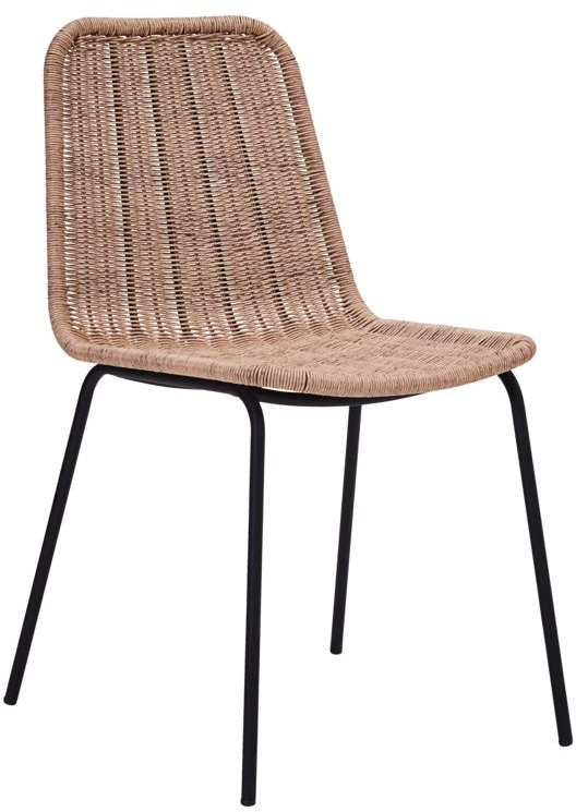 Udendørs Spisebordsstol House Doctor Hapur Natur   Flettet Pe-kurv  Jernben