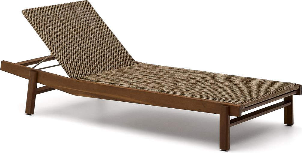 Udendørs Strandstol Solseng Kave Home Itani   Fsc Akacietræ Og Syntetisk Rattan  Brun