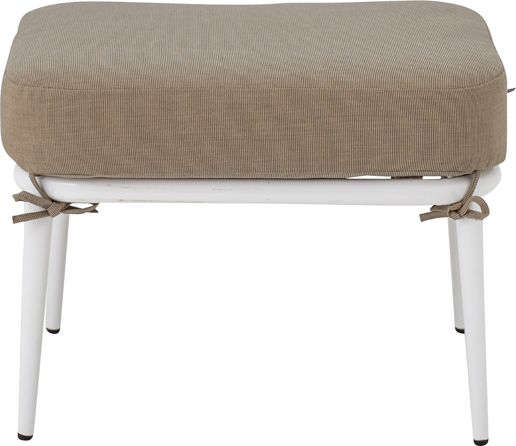 Udendørs Taburet Creative Collection Cia   Hvidt Metal Med Vandafvisende Reb  Aftagelig Pude Og Frostsikker H40xb40xl50