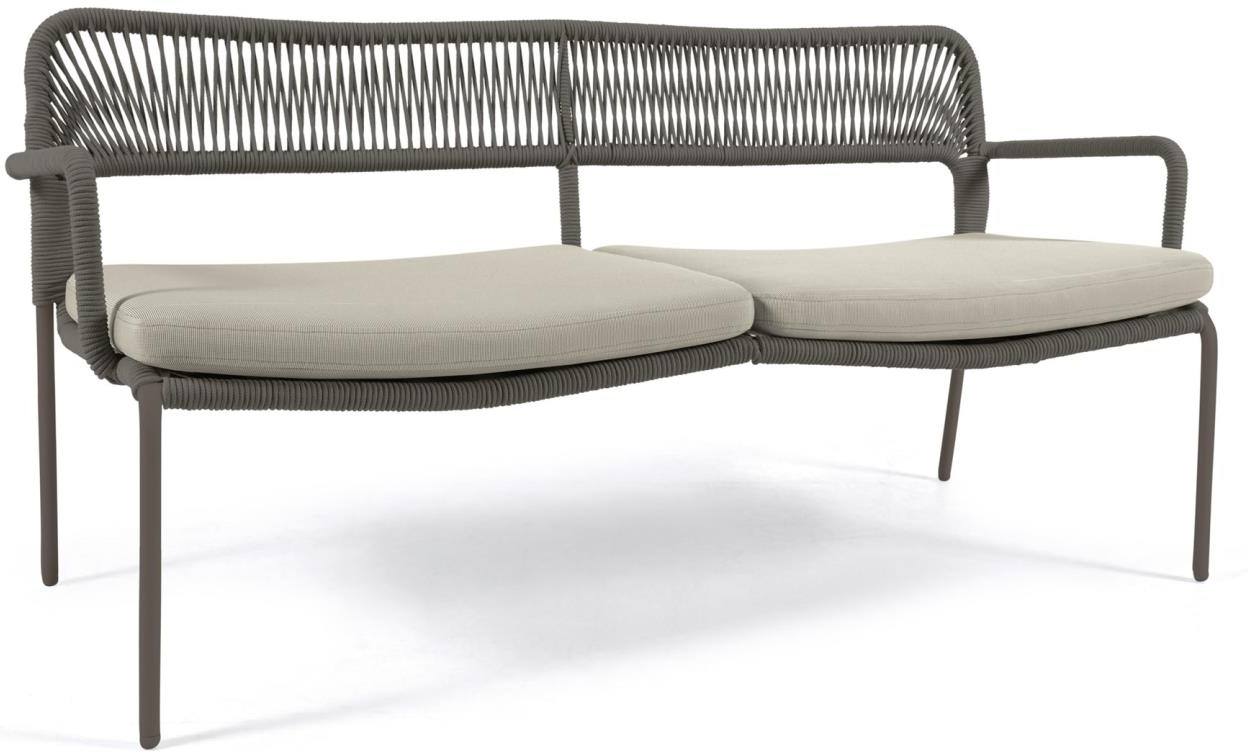Udendørs -personers Lounge Sofa Kave Home Cailin Grøn Galvaniseret Stål Med Vandafvisende Puder
